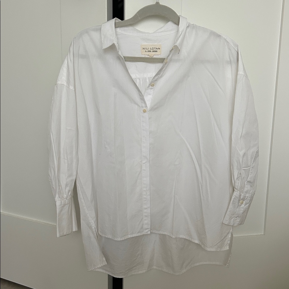 Nili Lotan Classic White Blouse